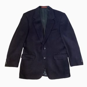 Loro Piana of Italy Camel Hair Nordstrom Worsted Wool Navy Blazer. Sz 41L